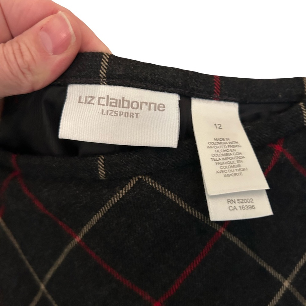 Liz Claiborne Black and Red Plaid Maxi Skirt - Picture 2 of 10